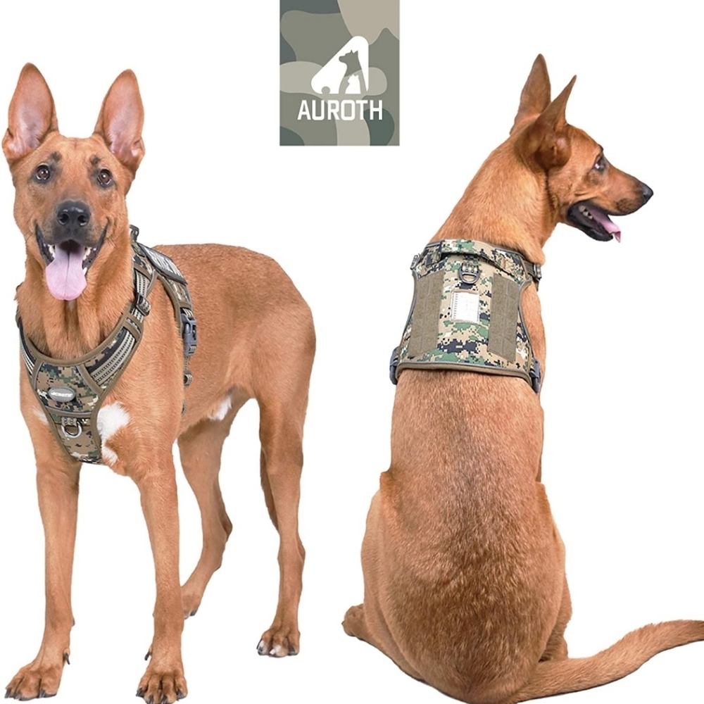 Auroth Reflective Adjustable Tactical Dog Harness